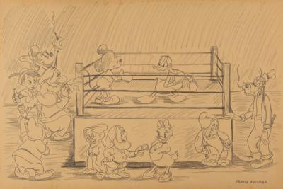 Lot #656 Frank Follmer original gag drawing of Disney characters - Image 1