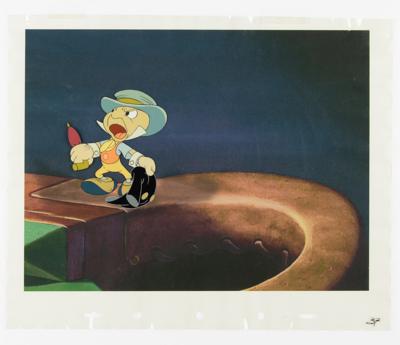Lot #709 Jiminy Cricket production cel from Pinocchio - Image 1
