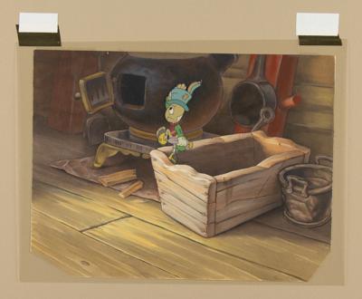 Lot #711 Jiminy Cricket production cel and master production background from Pinocchio - Image 3