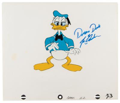 Lot #790 Donald Duck production cel and production drawing from the Epcot Center short 'Careers' signed by Tony Anselmo
