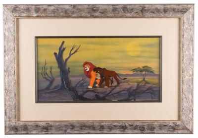 Lot #803 Simba and Scar production key master background set-up from The Lion King II: Simba's Pride - Image 2
