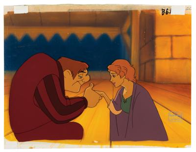 Lot #807 Quasimodo and girl production key master background set-up from The Hunchback of Notre Dame II - Image 1