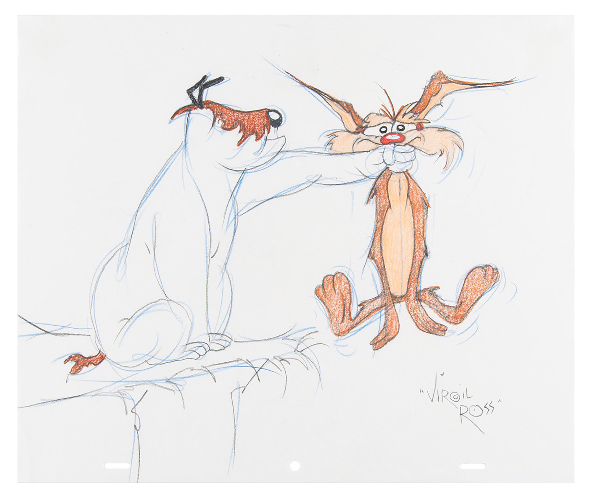 Ralph Wolf And Sam Sheepdog Original Drawing By Virgil Ross RR Ralph Wolf And Sam Sheepdog Original Drawing By Virgil Ross RR
