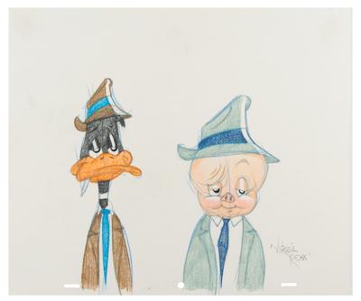 Lot #828 Daffy Duck and Porky Pig original drawing by Virgil Ross