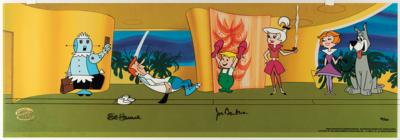 Lot #855 The Jetsons limited edition cel signed by Bill Hanna and Joe Barbera - Image 1