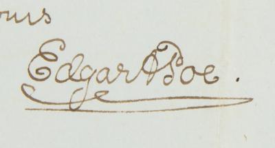 Lot #440 Edgar Allan Poe Autograph Letter Signed - Image 2