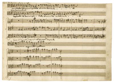 Lot #481 Wolfgang Amadeus Mozart Handwritten Musical Manuscript - Image 1