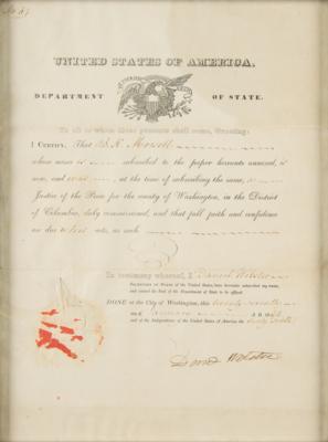 Lot #315 Daniel Webster Document Signed - Image 1