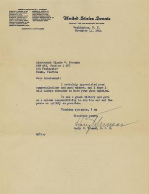 Lot #108 Harry S. Truman Typed Letter Signed