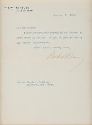 Lot #115 Woodrow Wilson Typed Letter Signed as President - Image 2
