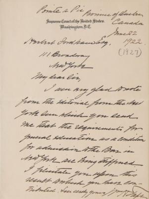 Lot #103 William H. Taft Autograph Letter Signed - Image 2