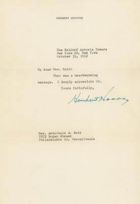 Lot #79 Herbert Hoover Typed Letter Signed