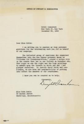 Lot #62 Dwight D. Eisenhower Typed Letter Signed as President-Elect - Image 1