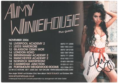 Lot #508 Amy Winehouse Signed Promo Card