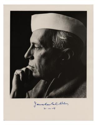 Lot #265 Jawaharlal Nehru Signed Photograph