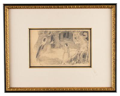 Lot #670 Ferdinand Horvath concept drawing of Snow White and scary trees from Snow White and the Seven Dwarfs - Image 2