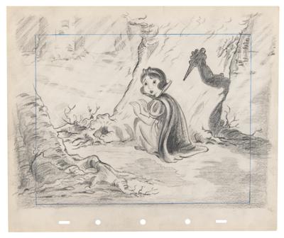 Lot #672 Snow White and the Huntsman's shadow concept layout drawing from Snow White and the Seven Dwarfs - Image 1