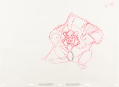 Lot #788 Glen Keane rough production drawing of Beast from Beauty and the Beast