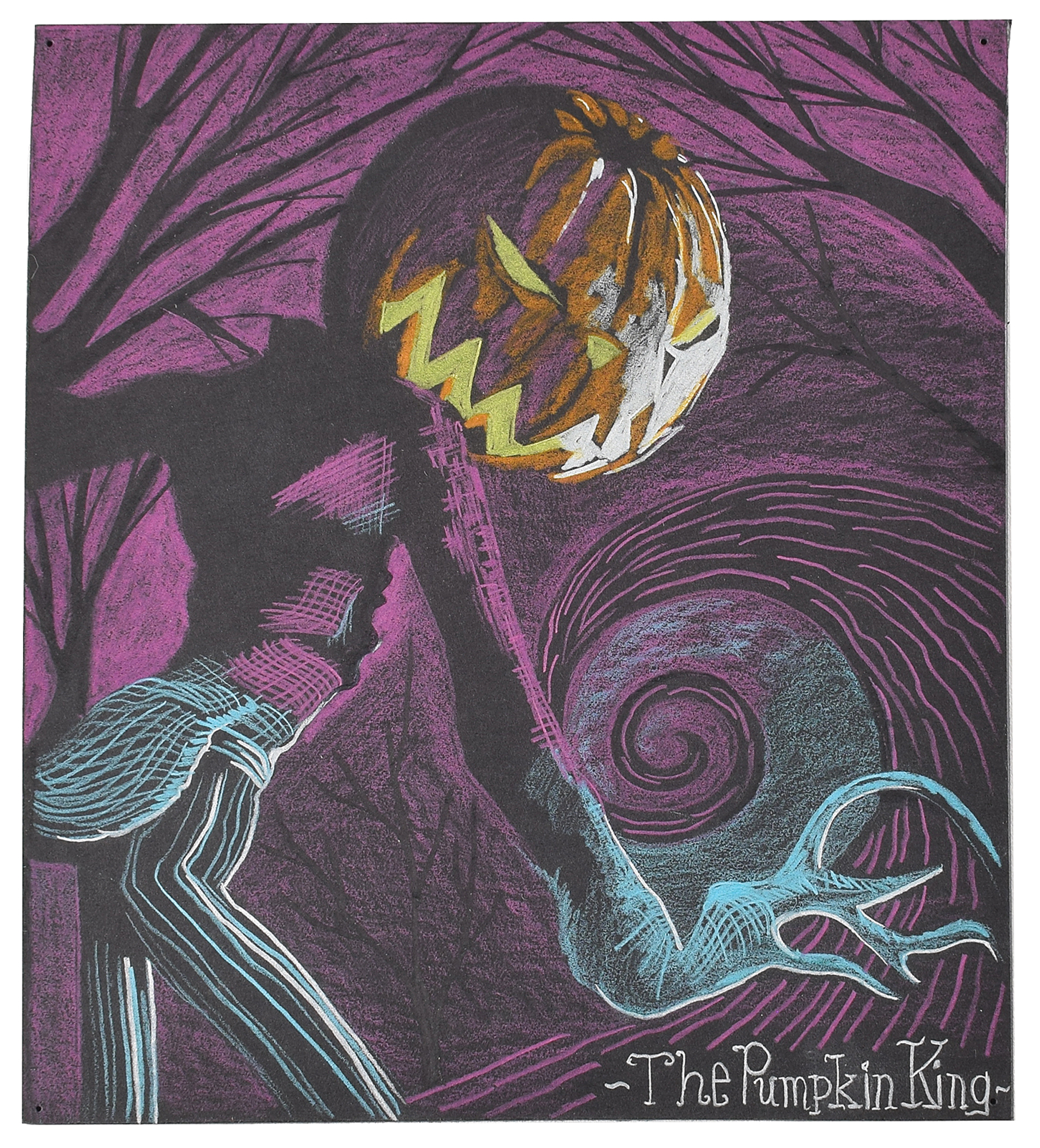 Lot #796 Jack Skellington production concept storyboard painting from Nightmare Before Christmas