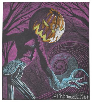 Lot #796 Jack Skellington production concept storyboard painting from Nightmare Before Christmas