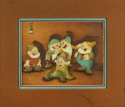 Lot #677 Dopey, Doc, Sleepy, Bashful, and Happy production cel set-up from Snow White and the Seven Dwarfs - Image 2