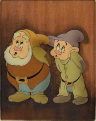 Lot #683 Dopey and Happy production cel set-up from Snow White and the Seven Dwarfs - Image 2