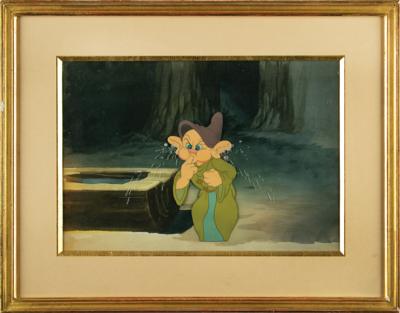 Lot #684 Dopey production cel and master background from Snow White and the Seven Dwarfs - Image 2