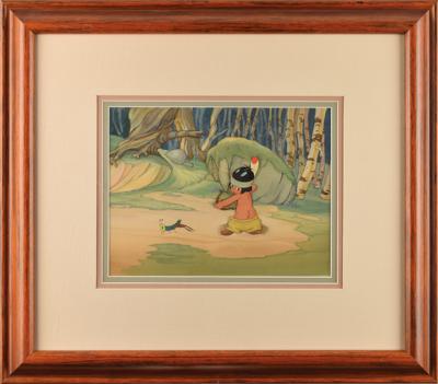 Lot #659 Little Hiawatha and grasshopper production cels and hand-painted background from Little Hiawatha - Image 2