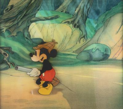 Lot #660 Mickey Mouse production cel and hand-painted background from Lonesome Ghosts/Little Hiawatha - Image 1