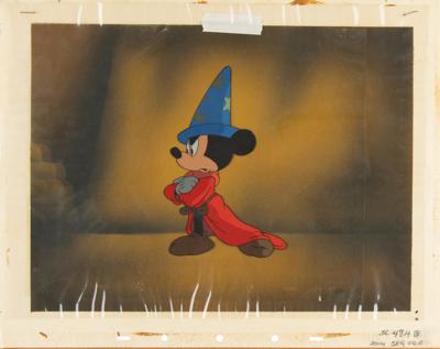 Lot #706 Mickey Mouse production cel and master background set-up from Fantasia - Image 1