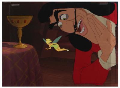 Lot #745 Captain Hook and Tinker Bell production cels and production background from Peter Pan - Image 1