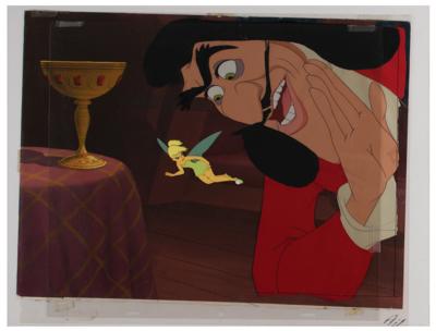 Lot #745 Captain Hook and Tinker Bell production cels and production background from Peter Pan - Image 2