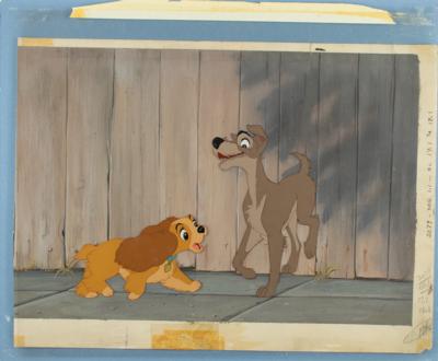 Lot #749 Lady and Tramp production cels and hand-painted production background from Lady and the Tramp - Image 2