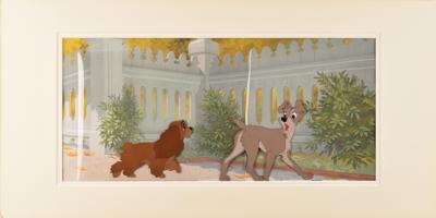 Lot #750 Lady and Tramp production cels and hand-painted production background from Lady and the Tramp - Image 2