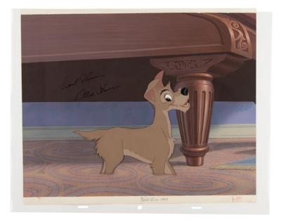 Lot #751 Tramp production cel and hand-painted production master background from Lady and the Tramp - Image 1