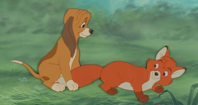 Lot #773 Tod and Copper production cel and master background from Fox and the Hound - Image 2