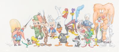Lot #838 Looney Tunes panorama drawing by Virgil