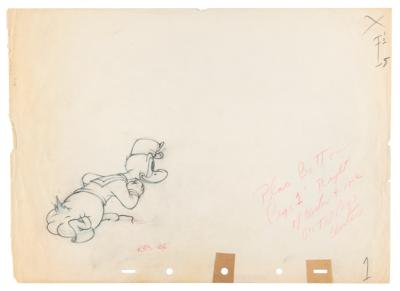 Lot #727 Donald Duck production drawing from Donald's Gold Mine