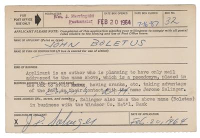 Lot #3046 J. D. Salinger Document Signed - Image 1