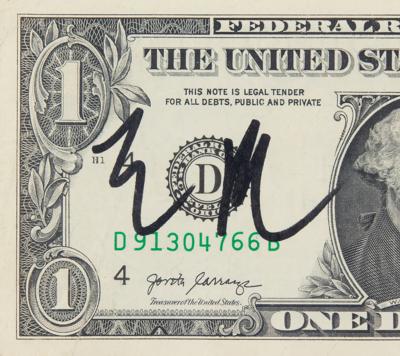 Lot #3037 Elon Musk Signed One Dollar Bill - Image 3