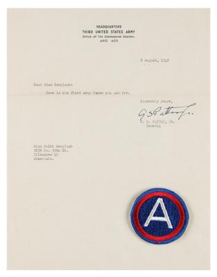 Lot #3017 George S. Patton Typed Letter Signed and