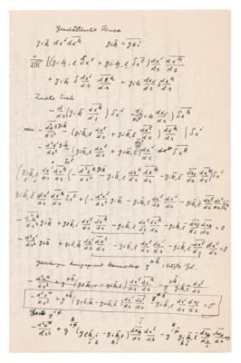 Lot #3029 Albert Einstein Handwritten Letter with Mathematical Equations