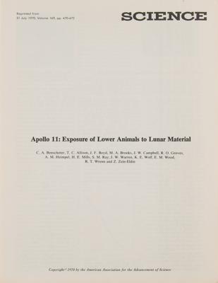 Lot #3032 Apollo 11 Lunar Soil Experiment (Cockroaches, Slides, and Post-Destructive Testing Specimen) - Image 13