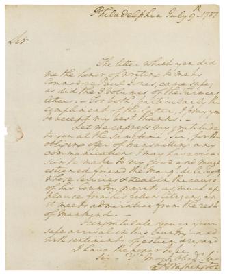 Lot #3004 George Washington Autograph Letter