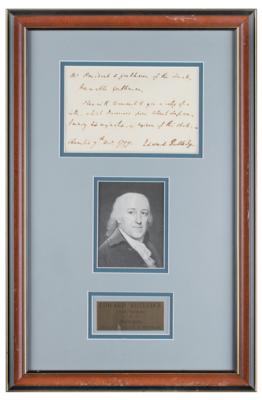 Lot #69 Edward Rutledge Autograph Letter Signed