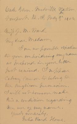 Lot #537 Julia Ward Howe Autograph Letter Signed - Image 1