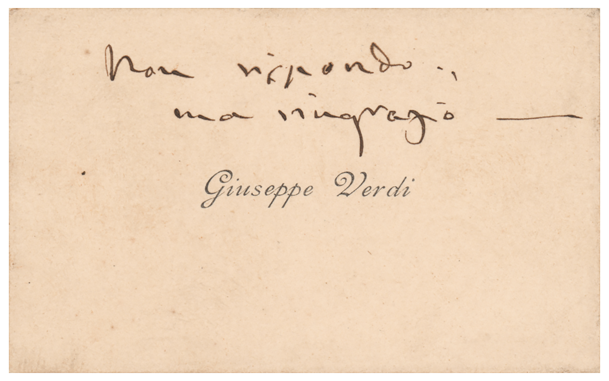 Lot #609 Giuseppe Verdi Personal Calling Card