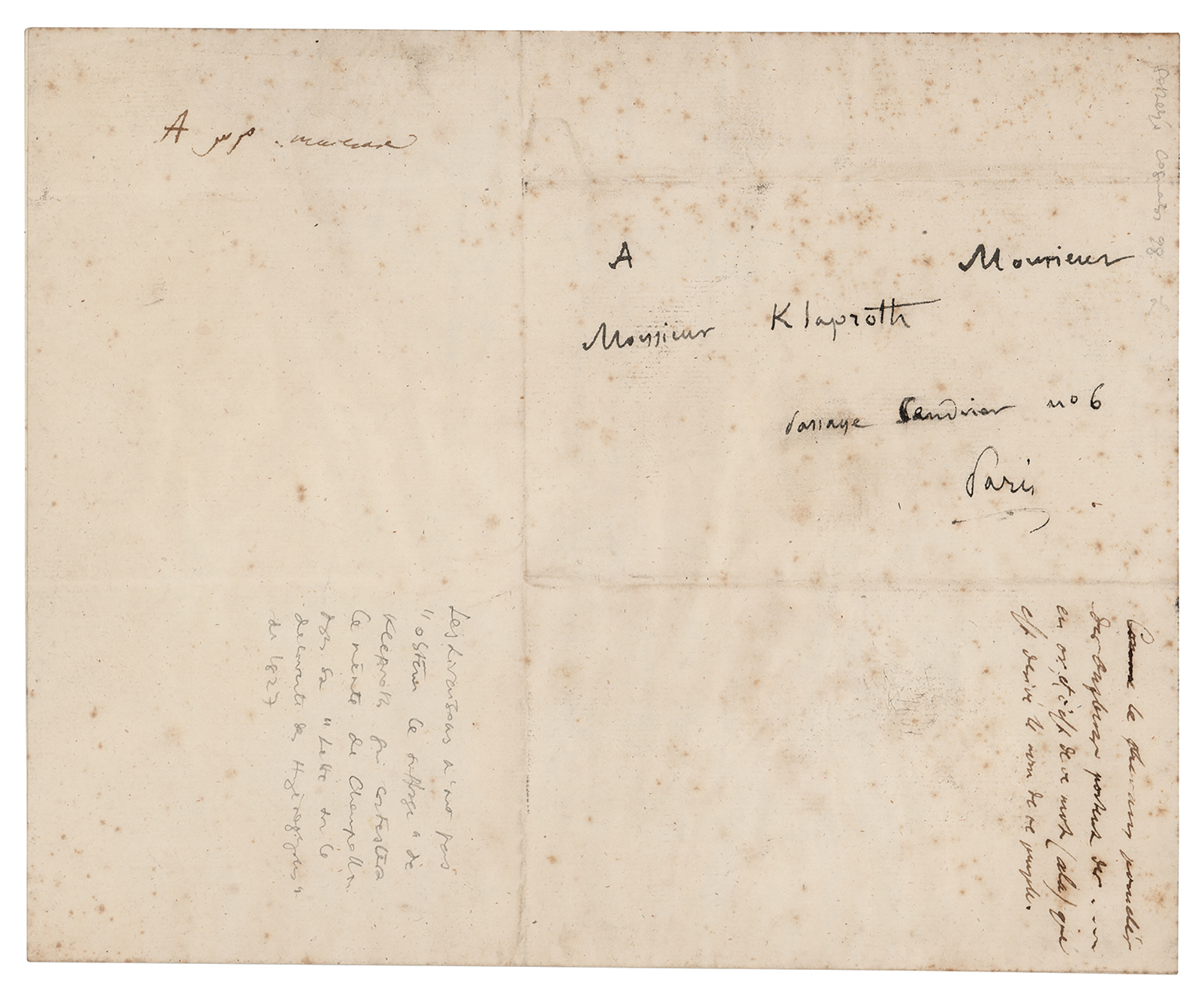 Lot #101 Jean Francois Champollion Autograph Letter Signed - Image 2