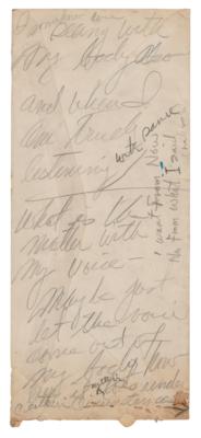 Lot #685 Marilyn Monroe Handwritten Notes on