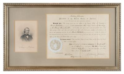 Lot #10 Andrew Johnson Document Signed